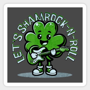 Cute St. Patrick's Day Shamrock-N-Roll Magnet